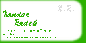 nandor radek business card